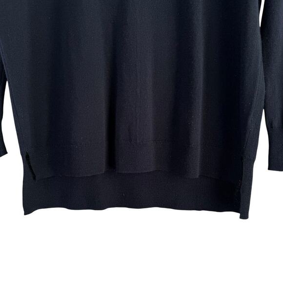 Madewell‎ Black Rowhouse Merino Wool Sweater, Size XS - Picture 8 of 13